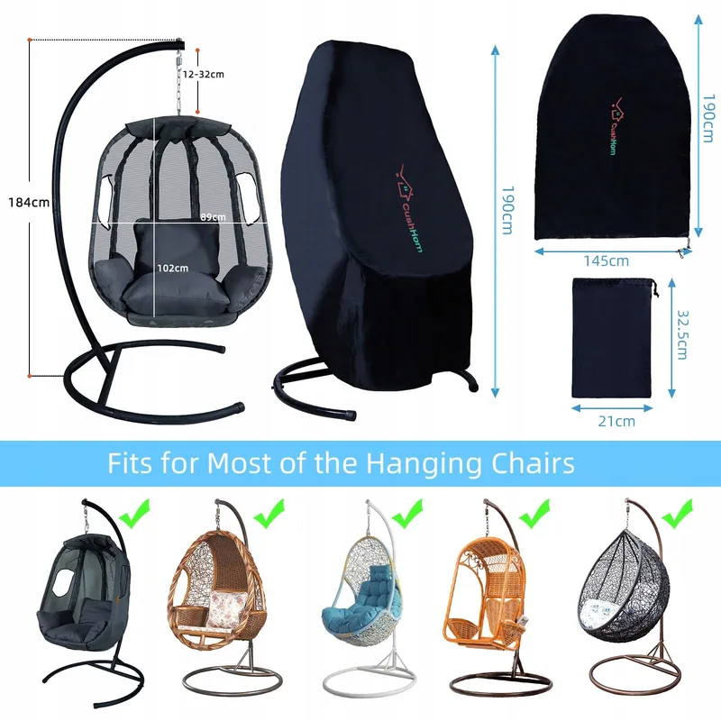 CCLIFE Hoes Hangstoel 190x145cm Windbestendig en UV-bestendig — foto 2