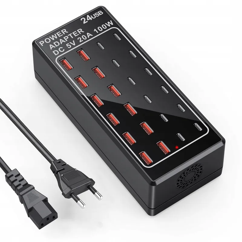 USB C Oplader 24-Poorts 100W iPhone Samsung Google — foto 1