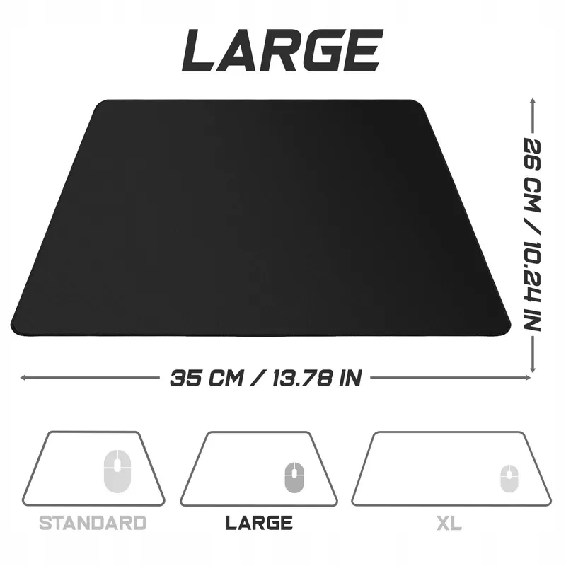 SIDORENKO Gaming Muismat XXL Zwart Antislip 350x260mm — foto 3