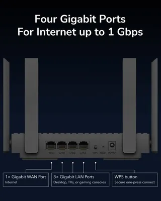 CUDY WR3000 WiFi 6 Router Dual Band Mu-Mimo VPN WPA3 — miniatuur 1