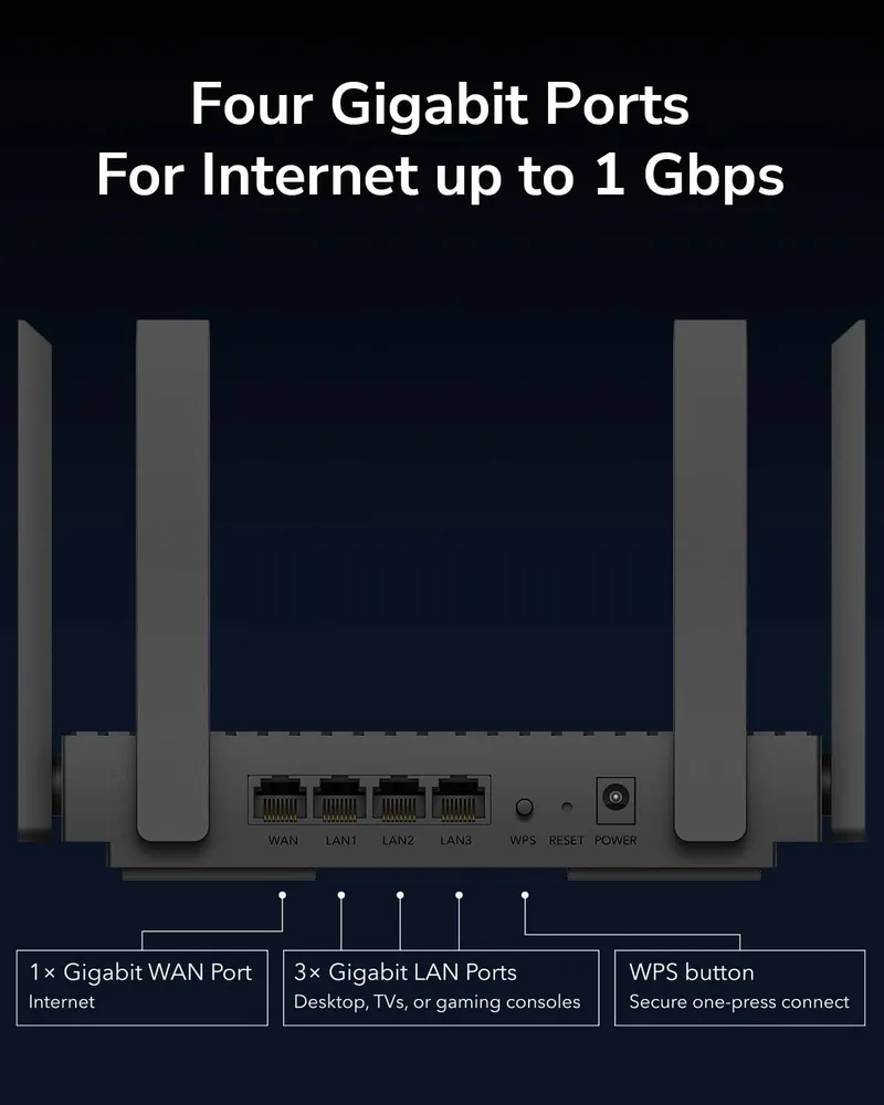CUDY WR3000 WiFi 6 Router Dual Band Mu-Mimo VPN WPA3 — foto 1