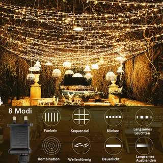JOYCOME LED Lichtgordijn 6mx3m 600LED Warm Wit — miniatuur 3