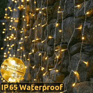 JOYCOME LED Lichtgordijn 6mx3m 600LED Warm Wit — miniatuur 4