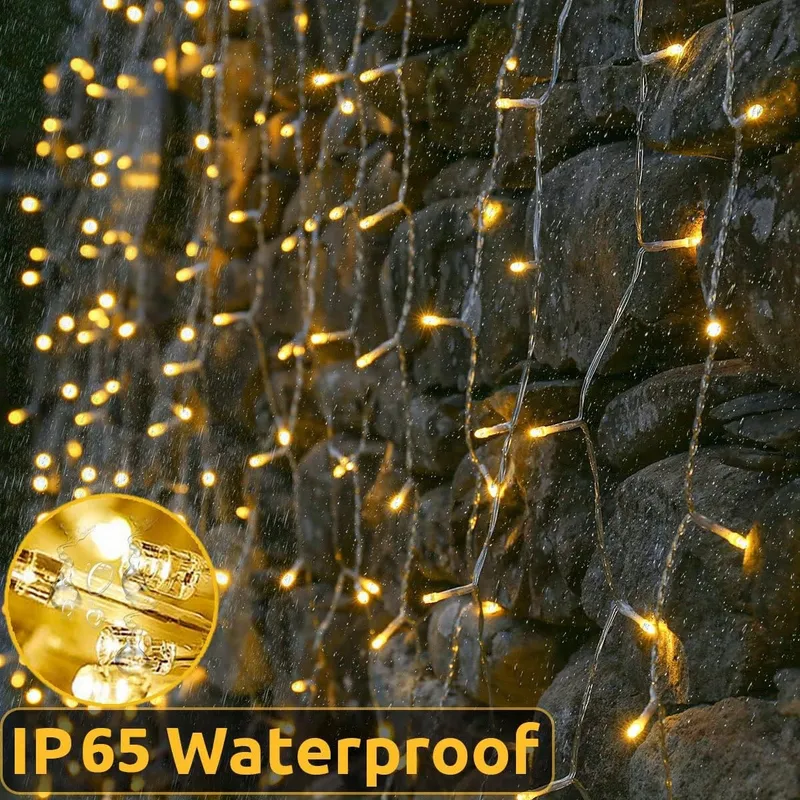 JOYCOME LED Lichtgordijn 6mx3m 600LED Warm Wit — foto 4