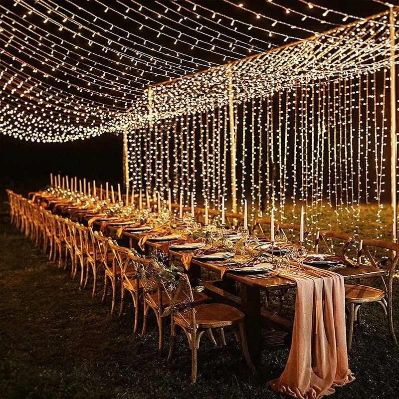 JOYCOME LED Lichtgordijn 6mx3m 600LED Warm Wit — foto 6