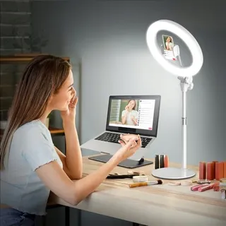 EVERSHOP LED Ringlamp 10,5" met Statief Streaming Videobellen — miniatuur 1