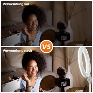 EVERSHOP LED Ringlamp 10,5" met Statief Streaming Videobellen — miniatuur 6