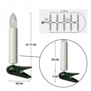 Hellum Kerstboomkaarsen met Clip 20 Lampjes Warm Wit — miniatuur 4