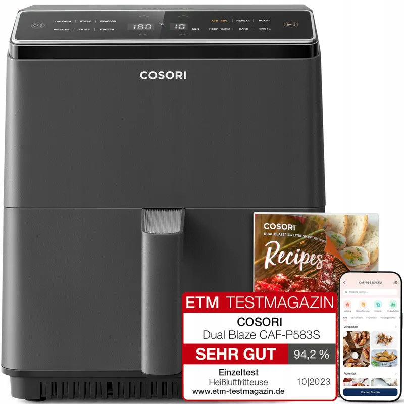 COSORI Dual Blaze Heteluchtfriteuse XXL 6,4L WiFi 12 Functies Touchscreen — foto 1
