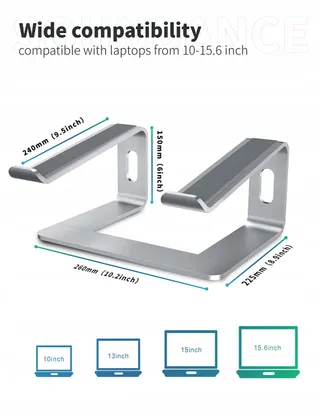 SOUNDANCE Aluminium Laptopstandaard Ergonomisch Bureau 10-156 inch — miniatuur 2