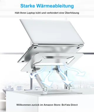 BOYATA Laptopstandaard Verstelbaar 360° Draaibaar tot 17" Zilver — miniatuur 5