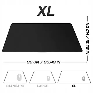SIDORENKO Gaming Muismat XXL Zwart Antislip 900x400mm — miniatuur 2