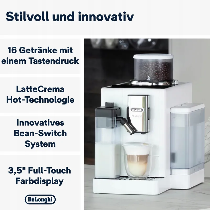 DE'LONGHI Rivelia Volautomatisch Koffiezetapparaat 16 Dranken Wit — foto 3