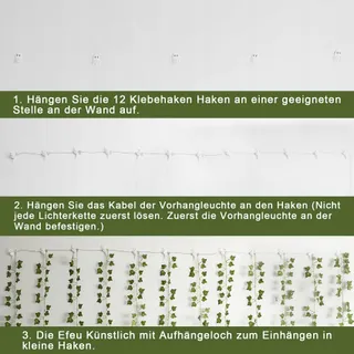KASZOO Klimop Lichtgordijn 252 LED 3x2,1m Decoratief — miniatuur 5