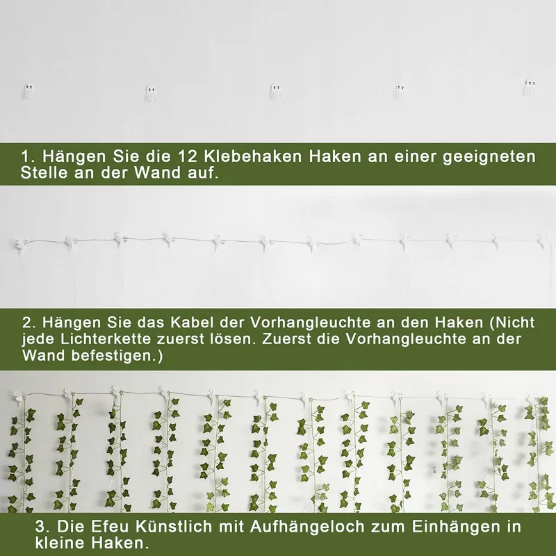 KASZOO Klimop Lichtgordijn 252 LED 3x2,1m Decoratief — foto 5