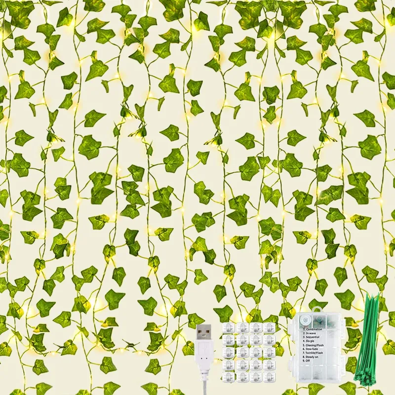 KASZOO Klimop Lichtgordijn 252 LED 3x2,1m Decoratief — foto 1