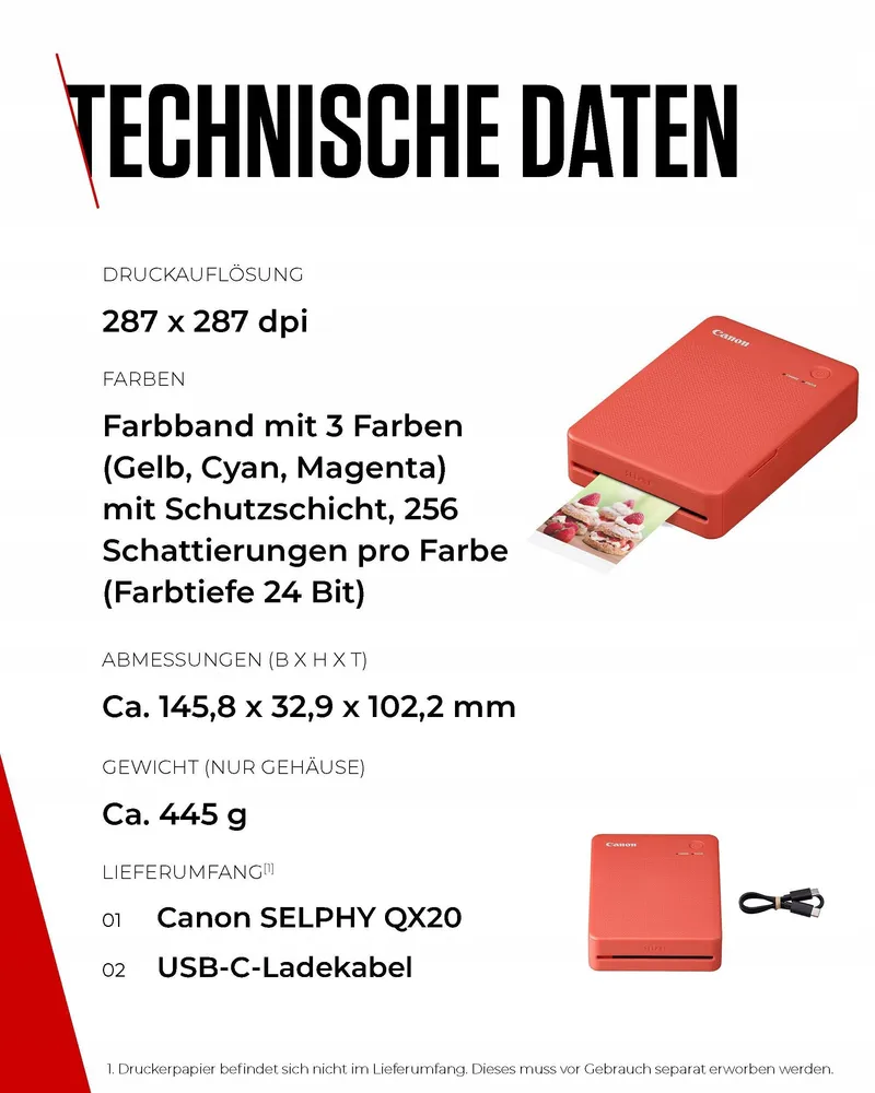 CANON SELPHY QX20 Mobiele Fotoprinter WLAN USB-C Terracotta — foto 6