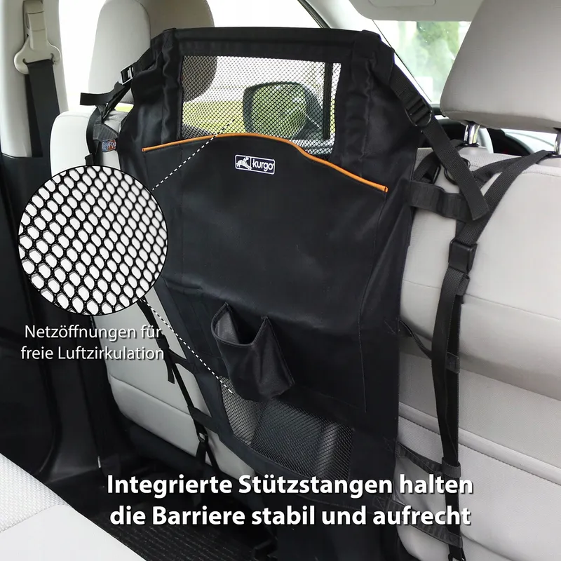 KURGO Autoscheiding voor Honden Zwart Oranje — foto 3