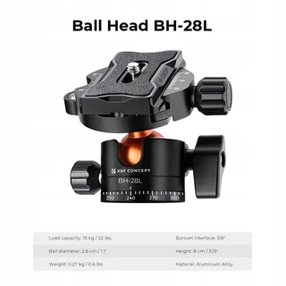 K&F CONCEPT Aluminium Statief 186cm met Monopod 360° Kop — miniatuur 5