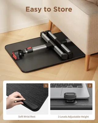 SAIJI Opvouwbare Verstelbare Laptoptafel 16x33cm Zwart — miniatuur 5