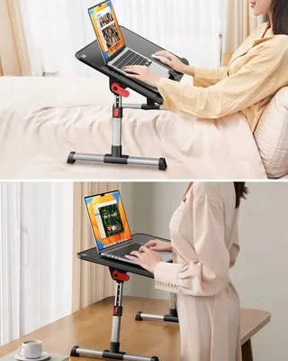 SAIJI Opvouwbare Verstelbare Laptoptafel 16x33cm Zwart — miniatuur 3