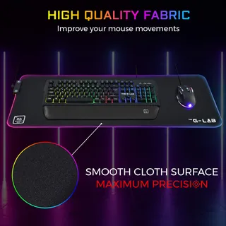 THE G-LAB Rubidium Muismat XXL RGB LED Antislip 800x300x3mm — miniatuur 7