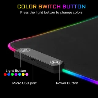 THE G-LAB Rubidium Muismat XXL RGB LED Antislip 800x300x3mm — miniatuur 3