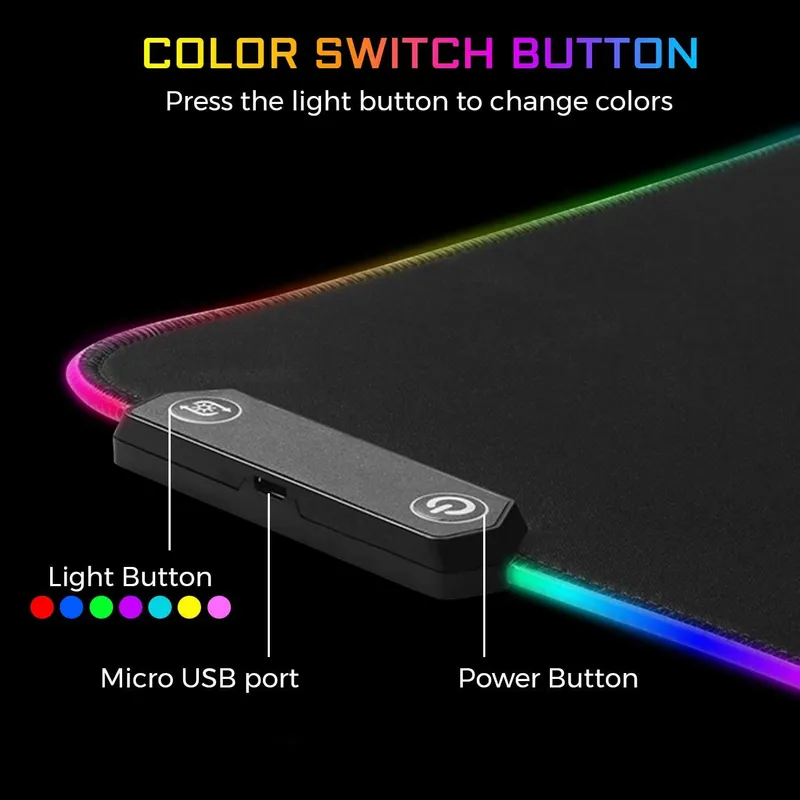 THE G-LAB Rubidium Muismat XXL RGB LED Antislip 800x300x3mm — foto 3