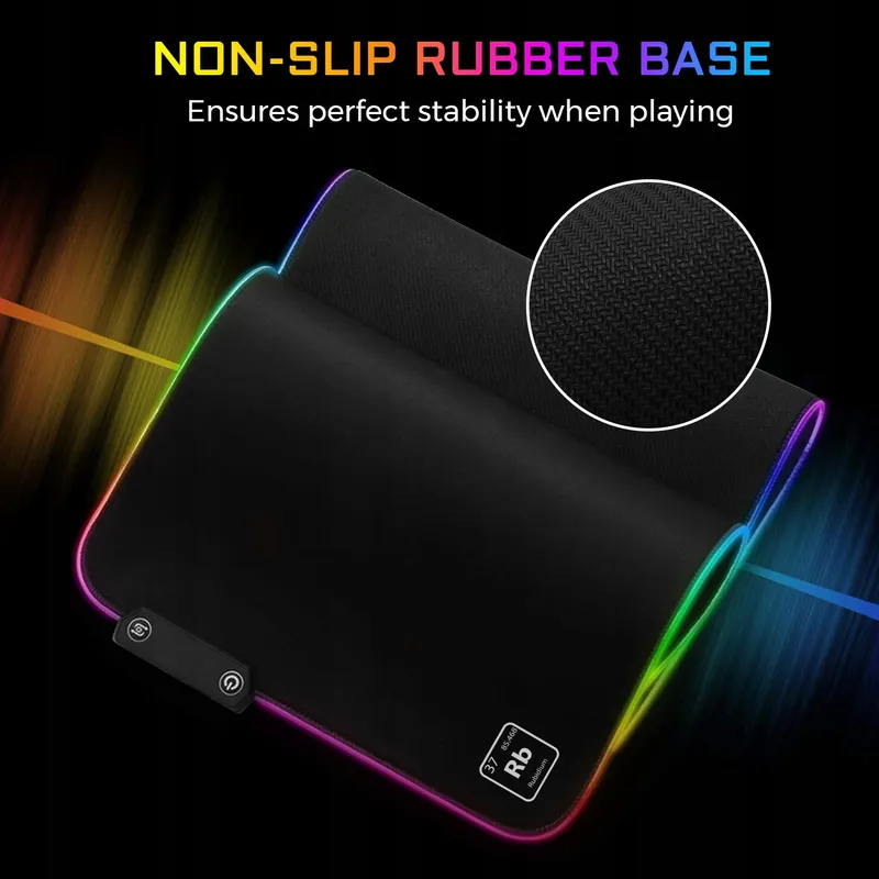 THE G-LAB Rubidium Muismat XXL RGB LED Antislip 800x300x3mm — foto 4