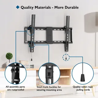 BONTEC TV Muurbeugel Kantelbaar 37-82 Inch VESA 600x400 60kg — miniatuur 3