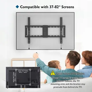 BONTEC TV Muurbeugel Kantelbaar 37-82 Inch VESA 600x400 60kg — miniatuur 5
