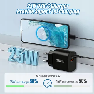 GTSCCN USB C Oplader 25W Snelladen Samsung S23 S22 S21 A53 Tab S8 — miniatuur 2