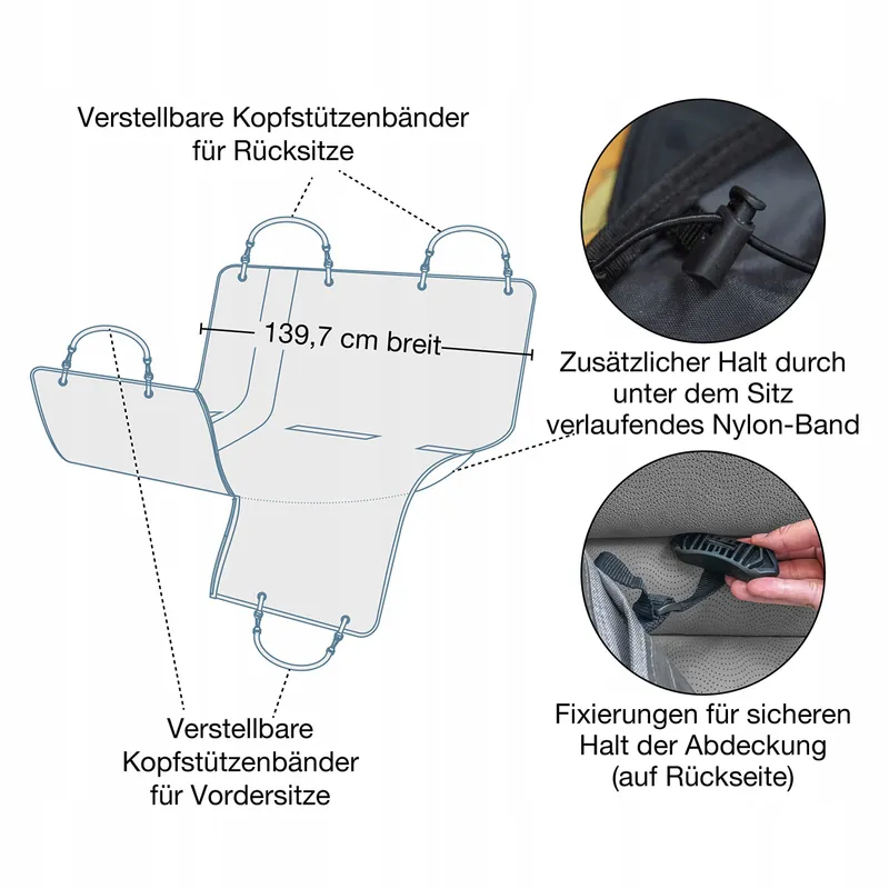 KURGO Wander Autostoelmat Hond Waterdicht Achterbank Zwart — foto 5