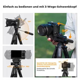 K&F CONCEPT Licht Statief 172cm Camera's Smartphones met Tas — miniatuur 6
