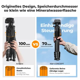 K&F CONCEPT Licht Statief 172cm Camera's Smartphones met Tas — miniatuur 2