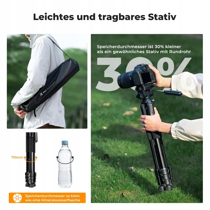 K&F CONCEPT Licht Statief 172cm Camera's Smartphones met Tas — foto 3