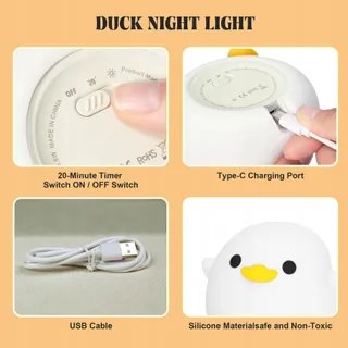 YUANDIAN Dodo Duck LED Nachtlampje Siliconen Touch — miniatuur 4