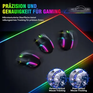 GIMARS Gaming Muismat XXL RGB LED 800x300x5mm Waterdicht — miniatuur 4