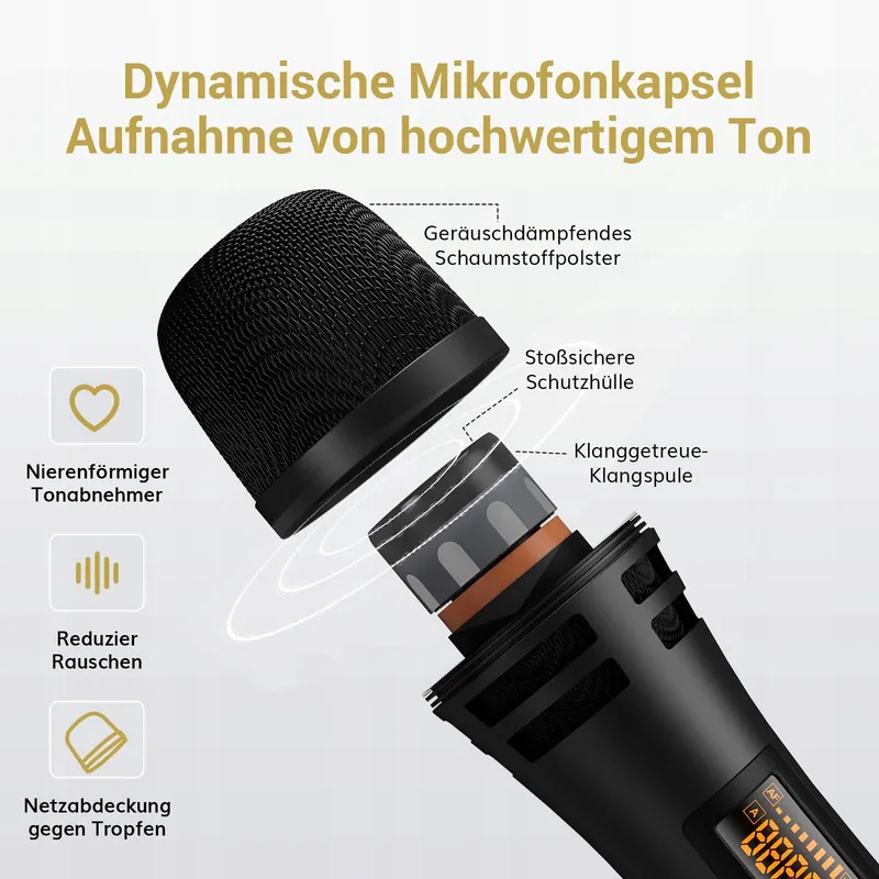 TONOR Draadloos Microfoonsysteem Karaoke met Ontvanger Podium — foto 2