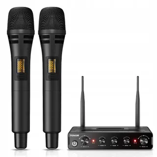 TONOR Draadloos Microfoonsysteem Karaoke met Ontvanger Podium — miniatuur 1