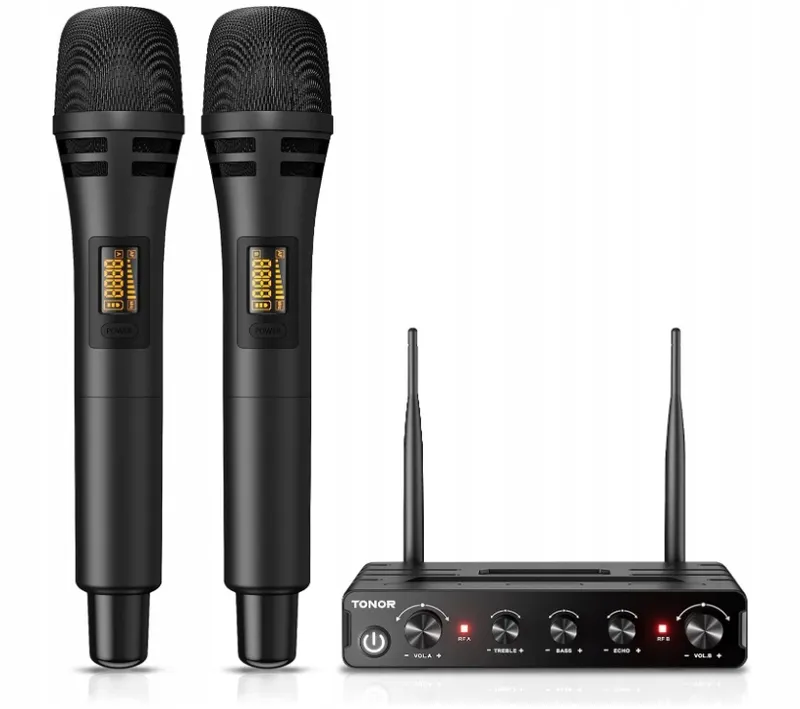 TONOR Draadloos Microfoonsysteem Karaoke met Ontvanger Podium — foto 9