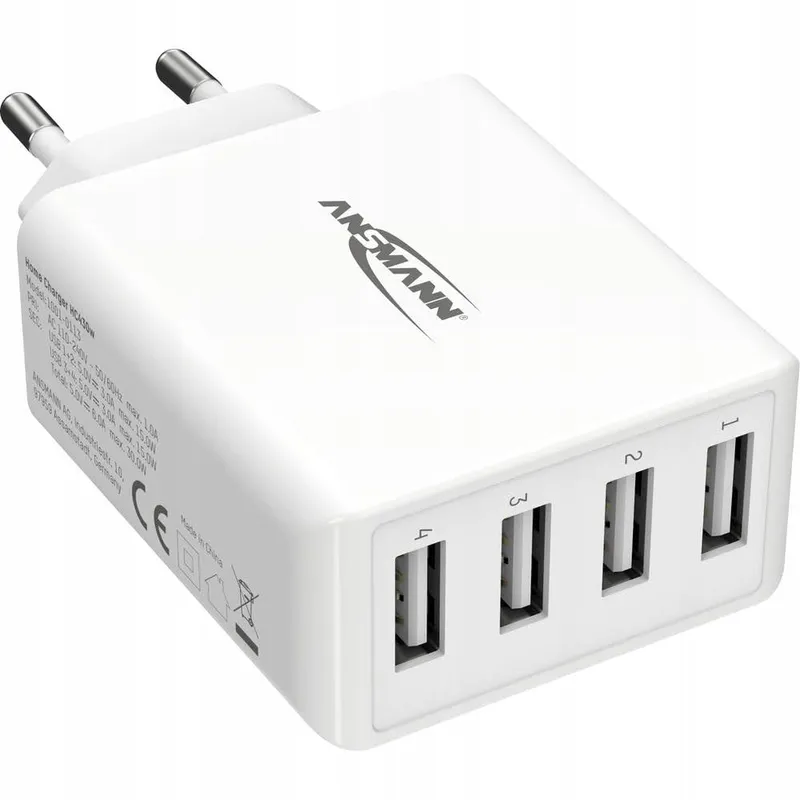 ANSMANN USB Lader 4 Poorten 30W Smartphone Tablet GoPro eBook — foto 1