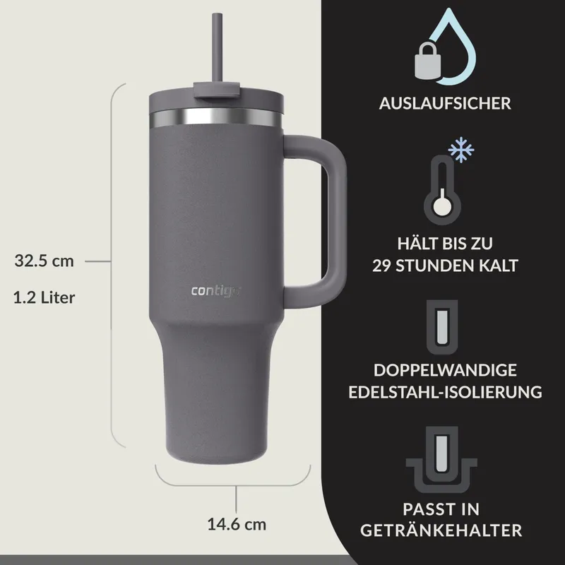 CONTIGO Streeterville Thermosfles RVS 1200ml Rietje BPA-Vrij — foto 2