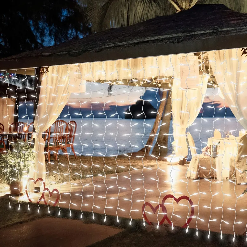 MUSUNIA LED Lichtgordijn USB 2x2M 200LED Slaapkamer Warm Wit — foto 10