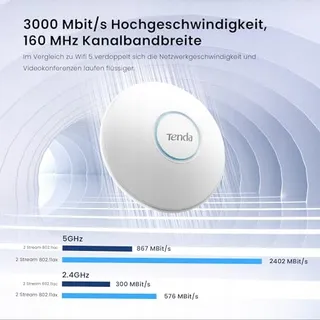 TENDA I27 AX3000 Access Point WiFi 6 PoE WPA3 App — miniatuur 3