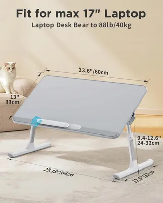 SAIJI Bedtafel Laptoptafel Verstelbaar 17 inch 60x33cm — miniatuur 6