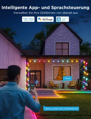 GOVEE Slimme Buitenverlichting 30M RGBIC LED IP65 Alexa App — miniatuur 4