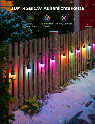 GOVEE Slimme Buitenverlichting 30M RGBIC LED IP65 Alexa App — miniatuur 2