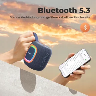 RIENOK Bluetooth 5.3 Speaker FM Radio Waterdicht 15u Speeltijd — miniatuur 3