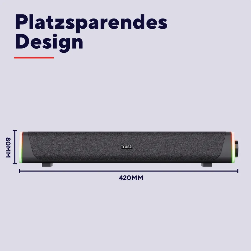 TRUST Liro Soundbar PC 12W RGB LED USB AUX Zwart — foto 4